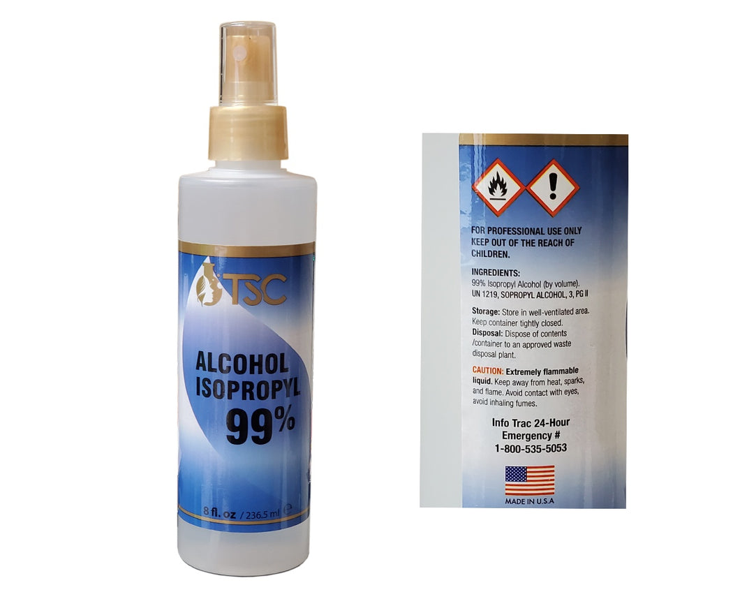 TSC Rubbing Alcohol 99% Spray mist 8 oz-Beauty Zone Nail Supply