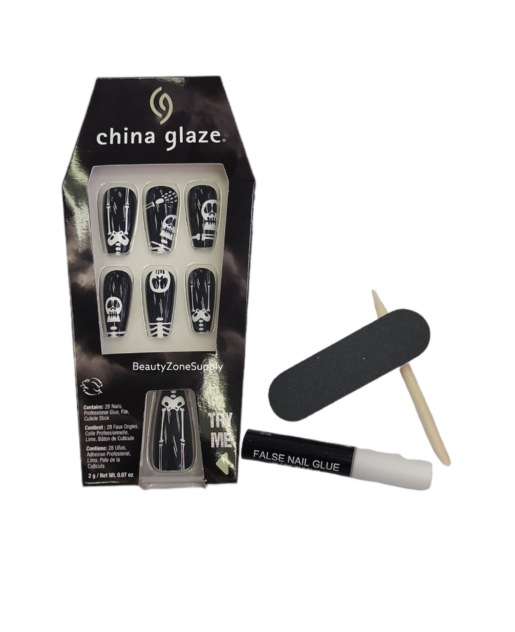China Glaze Designer Nail Tips Skeleton Crew #58183