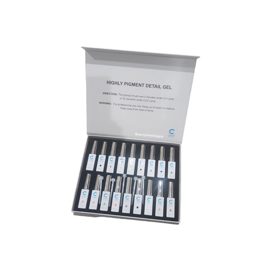 Chisel Nail Art Detail Gel Kit 18 bottle