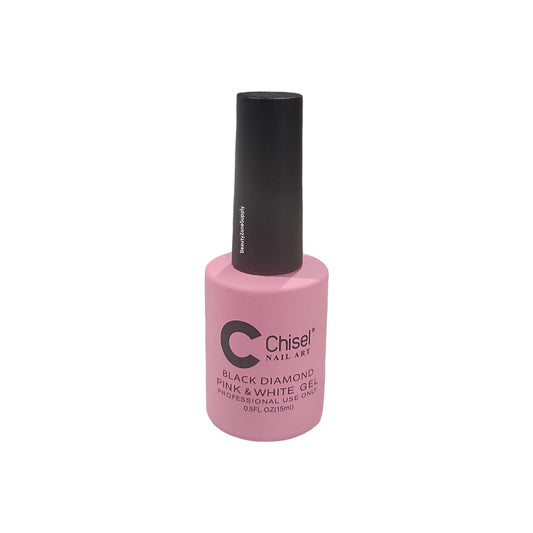 Chisel Nail Art Black Diamond Pink & White Gel 0.5  Fl Oz
