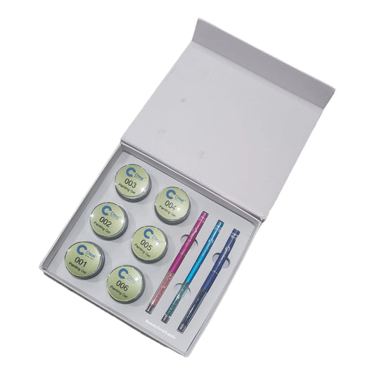 Chisel Nail Art 6 Painting Gel with 3 brushes kit