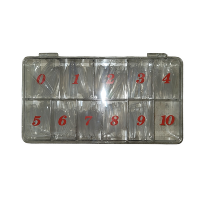 Coffin Tip Box 250 pcs Clear tips box