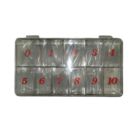 Coffin Tip Box 250 pcs Clear tips box