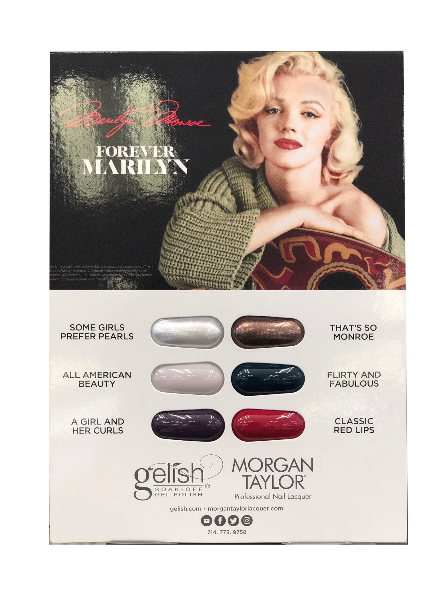 Gelish Soak Off Gel - Forever Marilyn - Collection 2019 Full 6 colors + Display -Beauty Zone Nail Supply