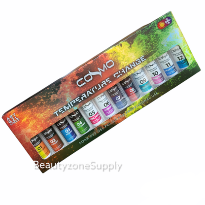 Cosmo Gel Art Nail Temperature Change Set 12 Bottle