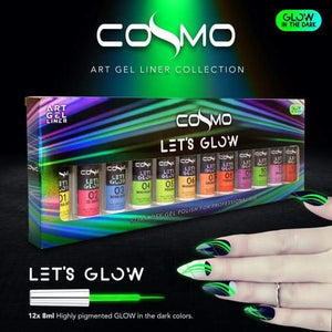 Cosmo Gel Art Nail Let's Glow Set 12 Bottle