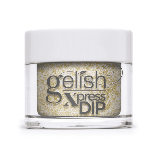 Gelish Xpress Dip ALL THAT GLITTERS IS GOLD CHUNKY GOLD GLITTER 43g (1.5 Oz) #1620947-Beauty Zone Nail Supply