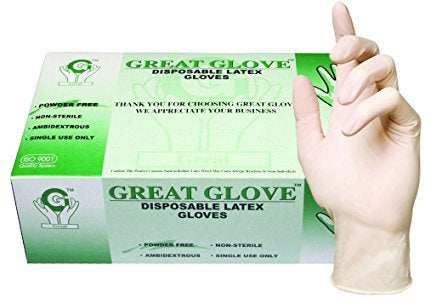 GREAT GLOVE Latex Powder-Free Case 10 Box-Beauty Zone Nail Supply