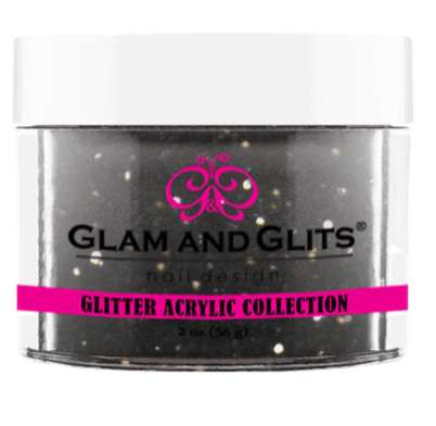 Glam & Glits Glitter Acrylic Powder (Glitter) 2 oz Black - GAC35-Beauty Zone Nail Supply