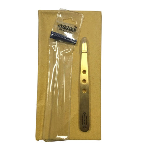Pro-Tweeze 3 Hole Gold Stainless Steel Slant Tip - BeautyzoneNailSupply