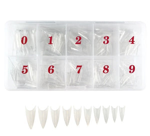 ALMOND SHAPE TIP - CLEAR - NO WELL - 500pcs-Beauty Zone Nail Supply