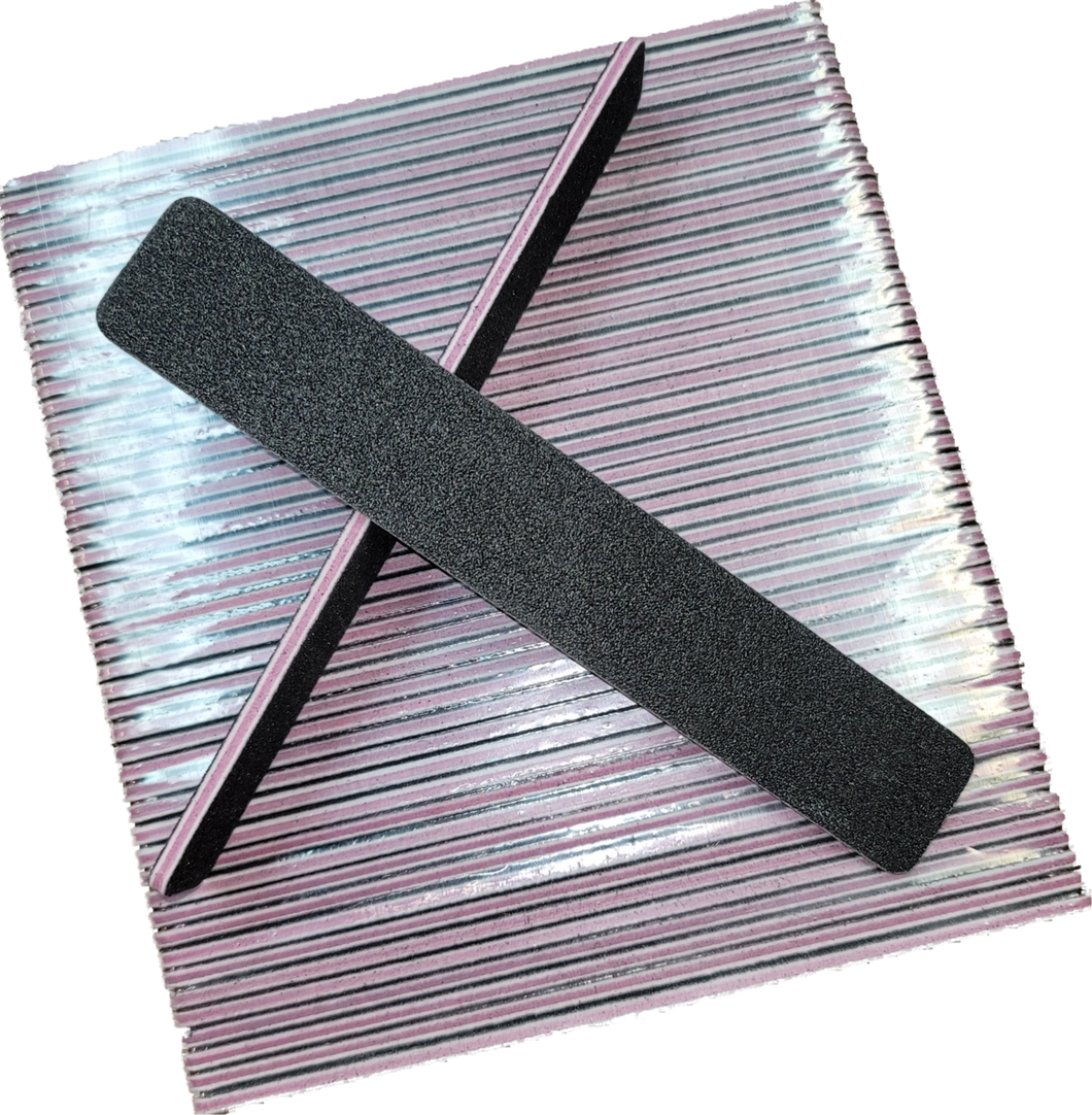 Nail File Jumbo 100/100 Lavender Black 50 pc #F088-Beauty Zone Nail Supply