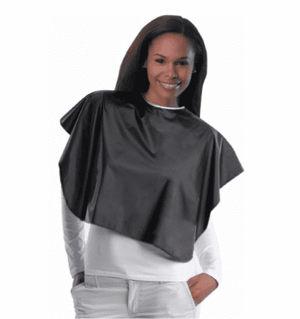 Diane Adjustable Neck Tie Comb-Out Cape 32" X 26" Black Vinyl DTA005