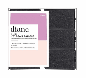 Diane Black Foam Rollers 1 1/2" 6 Pack #D1920B