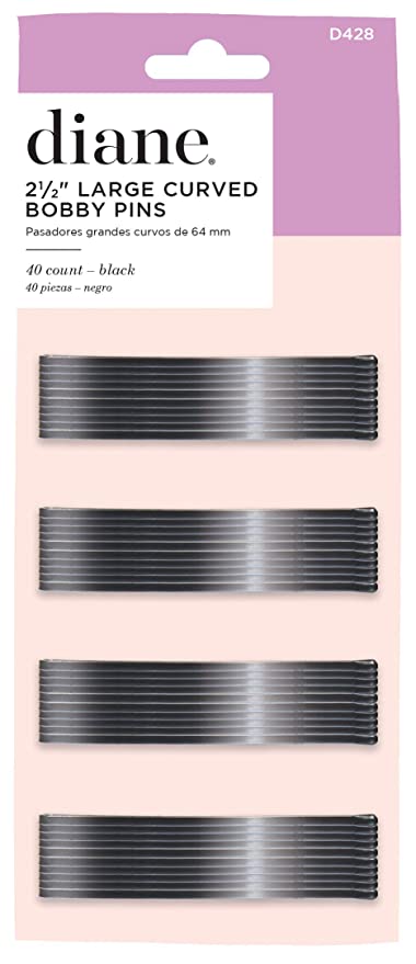 Diane Curved Jumbo Bob Pins, Black, 40/card #D428