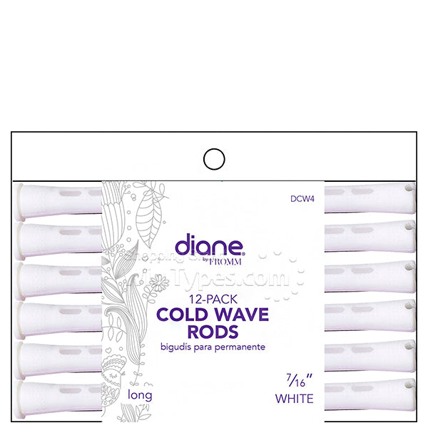Diane Cold Wave Rods Long White Color 4 7/16