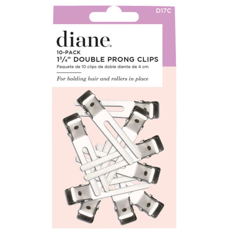 Diane double prong hair clips, 10 pack #D17C