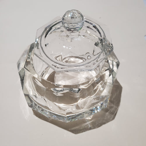 Crystal large hard Glass dish #CR11-Beauty Zone Nail Supply