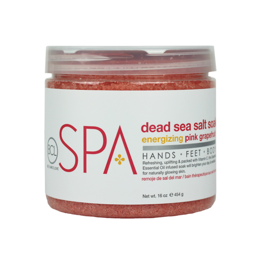 BCL SPA Dead Sea Salt Soak Pink Grapefruit 16oz-Beauty Zone Nail Supply