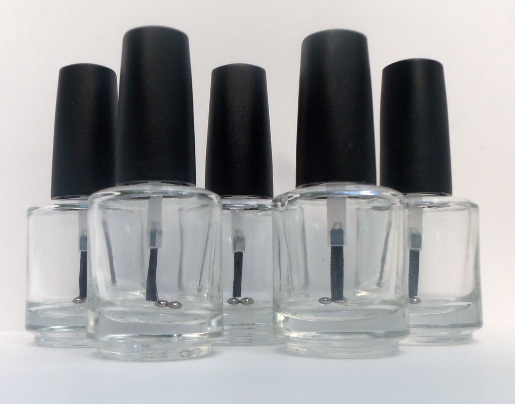 Empty Nail Bottle Clear 0.5 oz-Beauty Zone Nail Supply