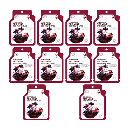 Dearderm Red Wine Bright Ampoule Mask (10pcs)-Beauty Zone Nail Supply