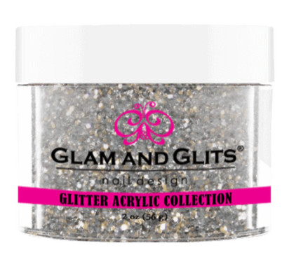 Glam & Glits Glitter Acrylic Powder (Glitter) 2 oz Chrome Silver - GAC21-Beauty Zone Nail Supply