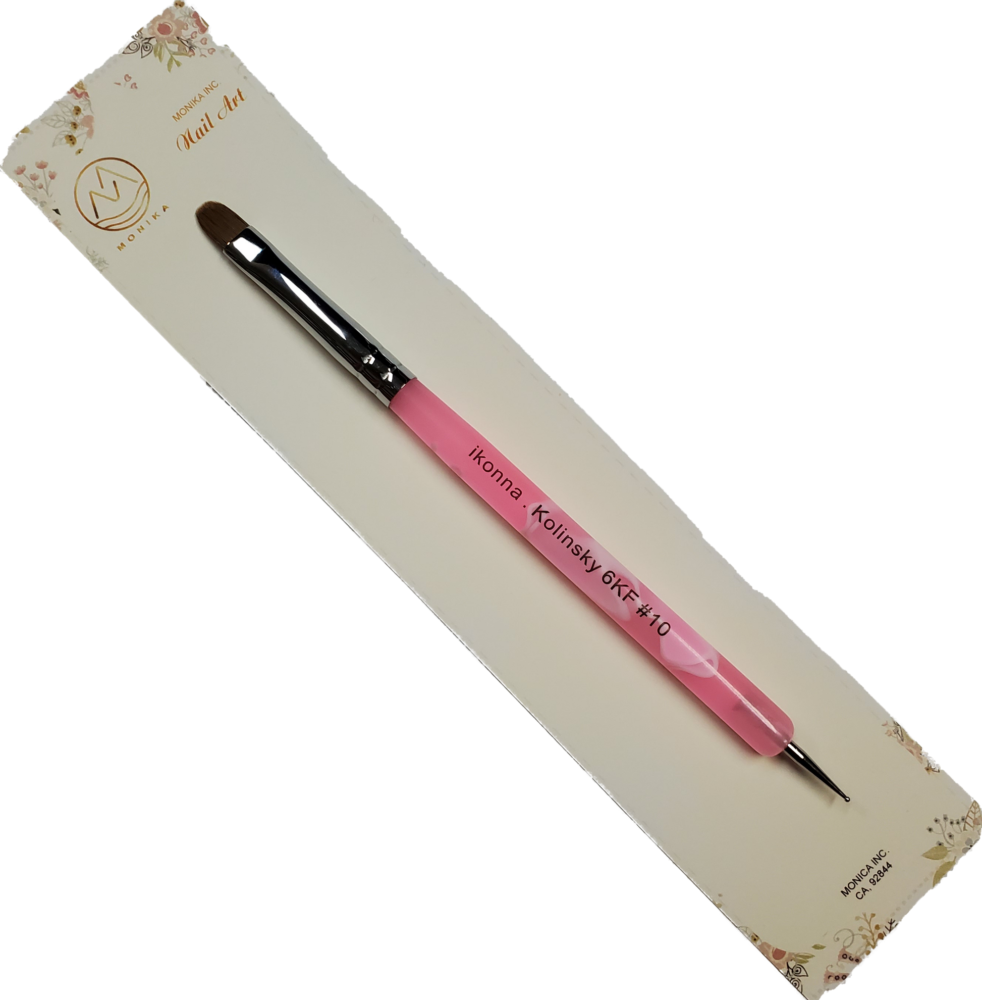 Nail French Brush Pink Marble Size 10 w/Tool-Beauty Zone Nail Supply