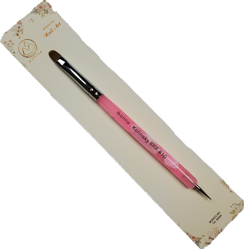 Nail French Brush Pink Marble Size 10 w/Tool-Beauty Zone Nail Supply