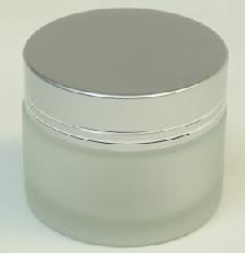 Jar frosted glass silver cap #6322-Beauty Zone Nail Supply