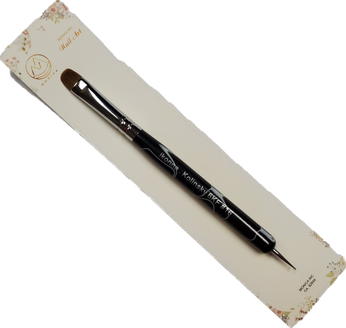 Nail French Brush Black Marble Size 16 w/tool-Beauty Zone Nail Supply