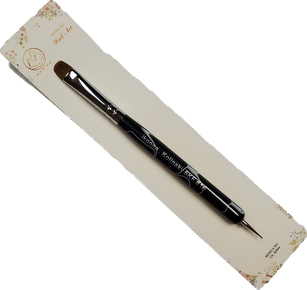 Nail French Brush Black Marble Size 16 w/tool-Beauty Zone Nail Supply
