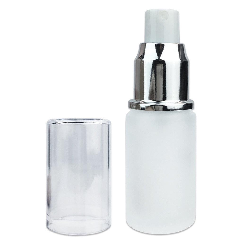 Empty Spray Frosted Glass Silver 20ml / 0.67 oz SPB-211