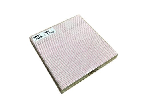 Nail File Regular 80/80 Pink White 50 pc #F146P-Beauty Zone Nail Supply