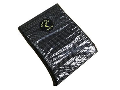 REG 100/100 BLACK/B FILE Pack #F155P-Beauty Zone Nail Supply