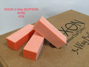 D09 Dixon buffer 3 way Orange White grit 60/60 500 pcs-Beauty Zone Nail Supply