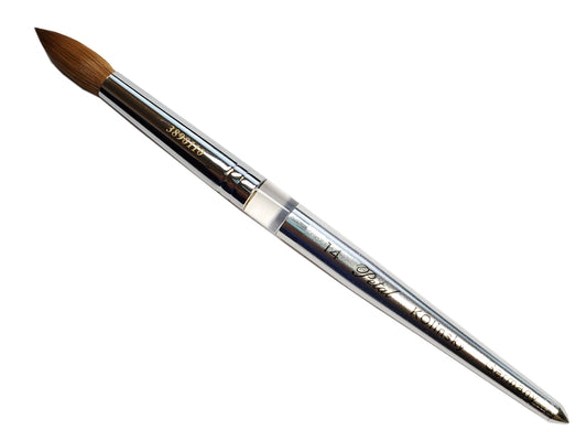 Petal kolinsky acrylic nail brush silver size 14-Beauty Zone Nail Supply