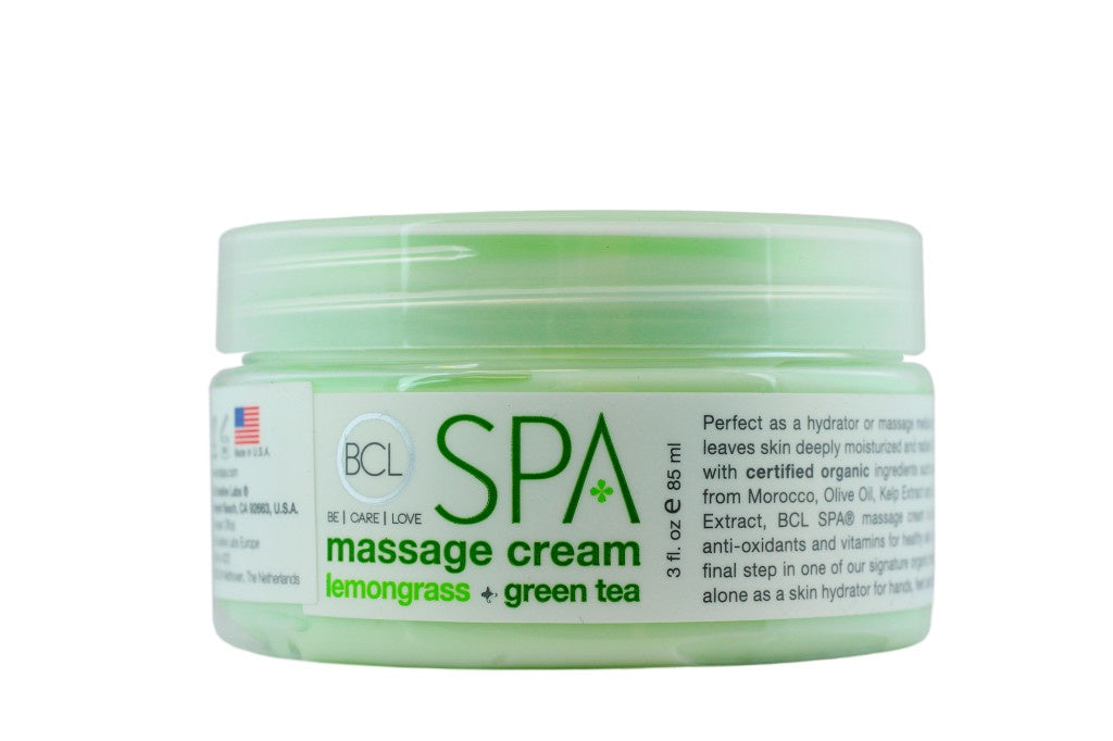 BCL SPA Massage Cream Lemongrass + Green Tea 3oz-Beauty Zone Nail Supply