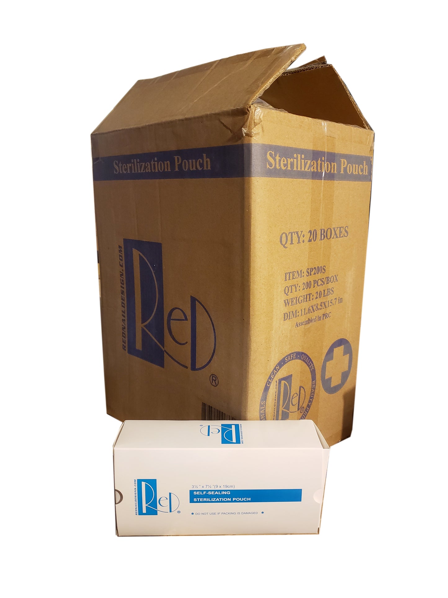 RED Sterilizer Pouch Small Pack #9522P-Beauty Zone Nail Supply