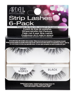 Ardell Strip Lash Natural Demi Wispies 6-Pack Black #60066-Beauty Zone Nail Supply
