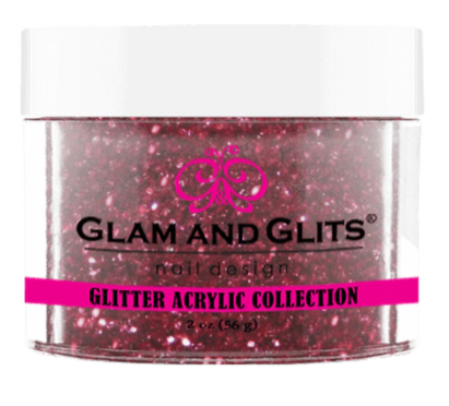 Glam & Glits Glitter Acrylic Powder (Glitter) 2 oz Fuchsia - GAC13-Beauty Zone Nail Supply