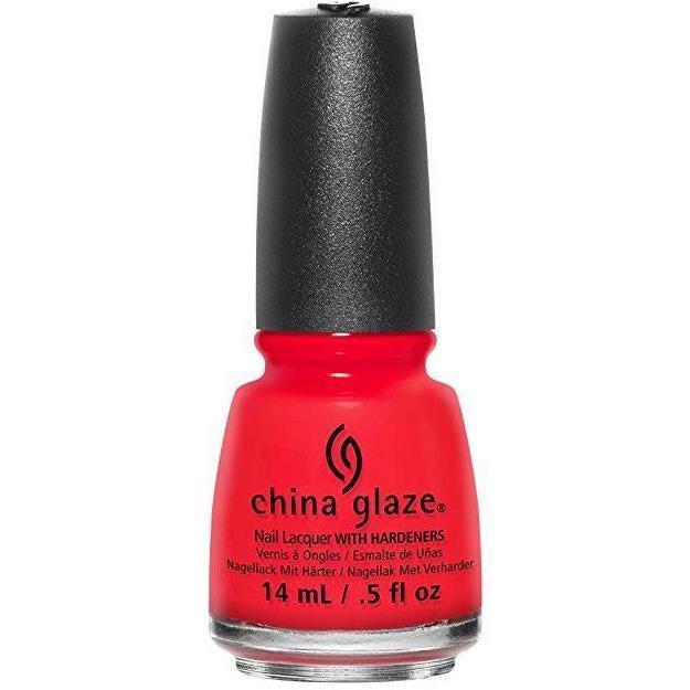 China Glaze Lacquer The Heat Is On (Sunlit Red Orange Creme) 0.5 oz #82653-Beauty Zone Nail Supply