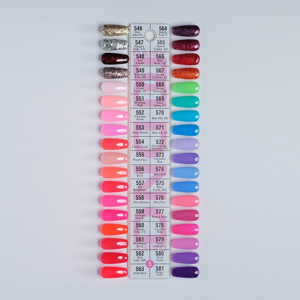 DND Duo Color Swatches 36 color– Single – 5-Beauty Zone Nail Supply