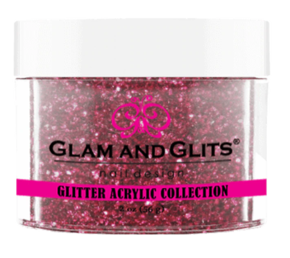 Glam & Glits Glitter Acrylic Powder (Glitter) 2 oz Burgundy Red - GAC22-Beauty Zone Nail Supply
