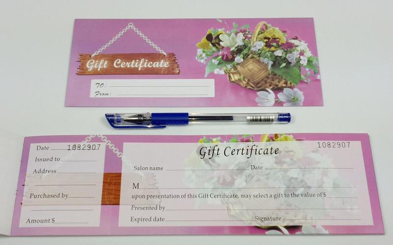 Gift certificate with number f #9552-f13-Beauty Zone Nail Supply