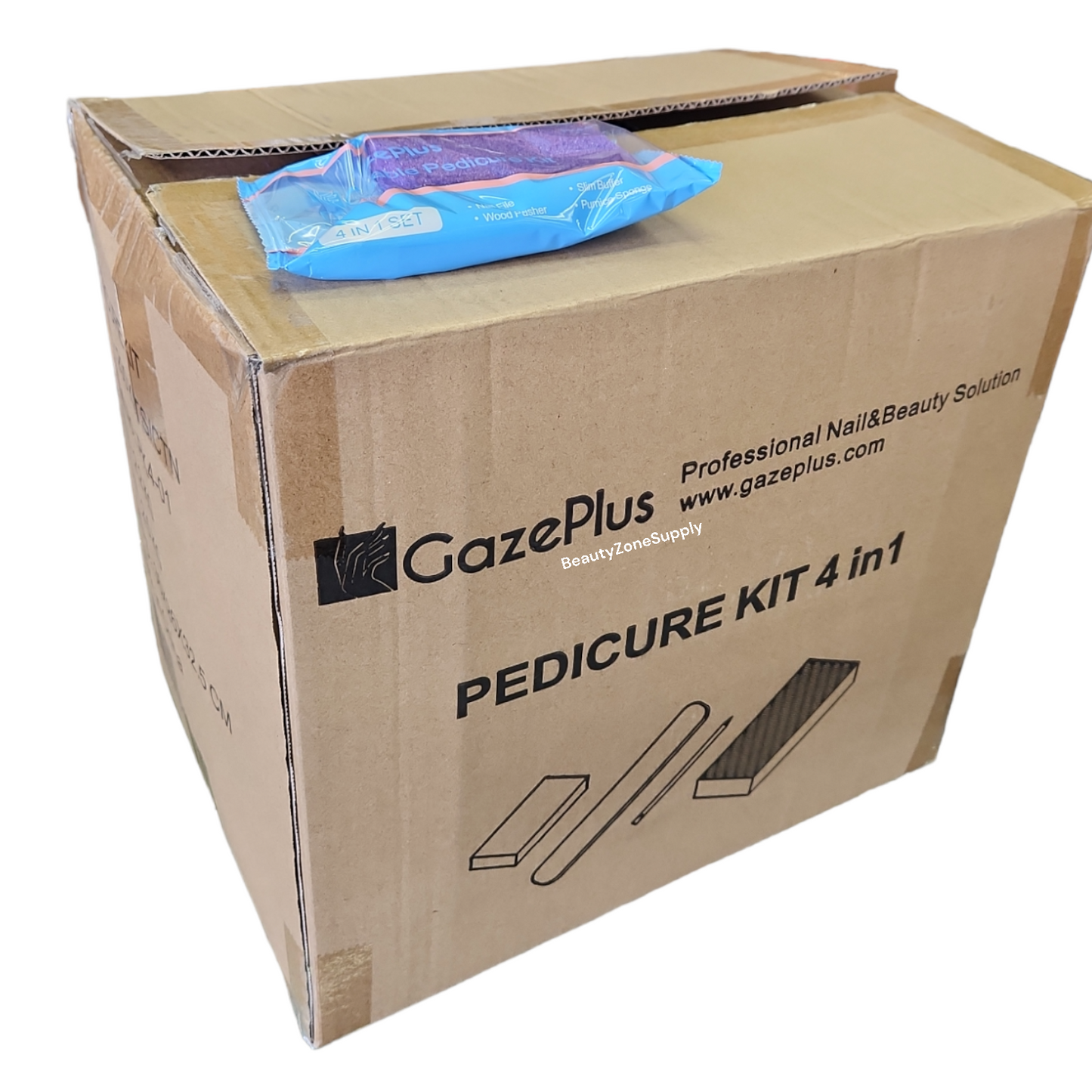 Gazeplus Pedicure Purple Kit 4 (Pumice-Buffer-File-Pusher)#GPK1