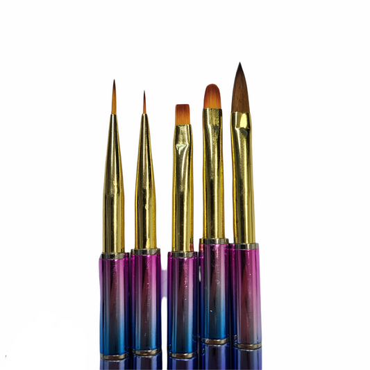 GB1004 Nail Art Brush (5pcs/set) Rainbow handle