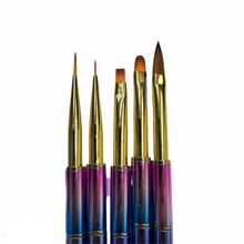 Load image into Gallery viewer, GB1004 Nail Art Brush (5pcs/set) Rainbow handle