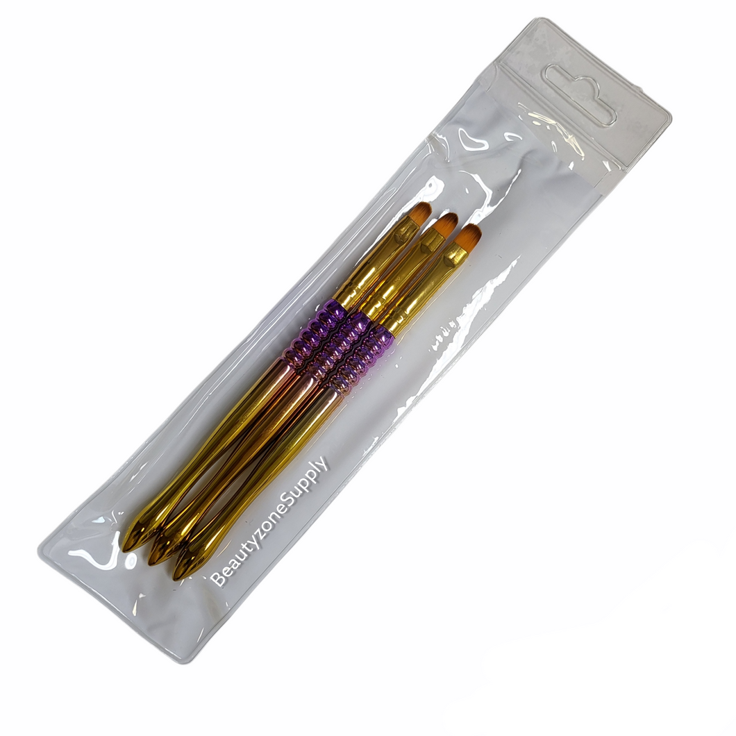 GB901 Nail Art Brush (3pcs/set) Gold handle