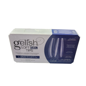 Gelish Soft Gel Tips Long Coffin 550 ct #1168096-Beauty Zone Nail Supply