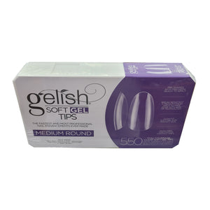 Gelish Soft Gel Tips Medium Round 550 CT #1168095-Beauty Zone Nail Supply